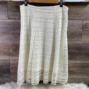 Nue Options Women Vintage Skirt Crocheted Lace Overlay Side Zip Above Knee Sz 8